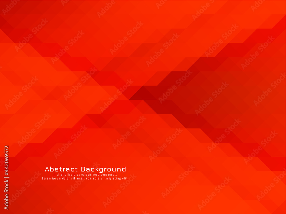 Triangular red color mosaic pattern geometric background