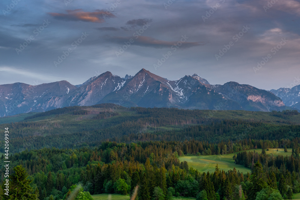 Fototapeta premium Summer Sunset in Lapszanka Valley in Poland