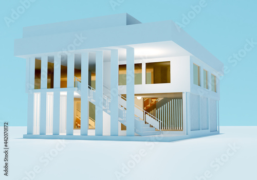The layout of a two-story b...