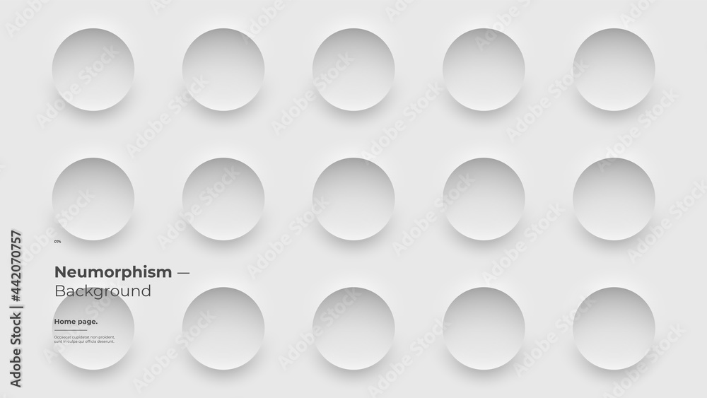 Abstract Background, Homepage, Landing page, Wallpaper Designs. Monochrome illustration. 3d geometric shapes. Decorative neumorphism backdrop.