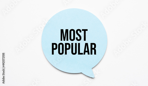 most popular speech bubble and black magnifier isolated on the yellow background.