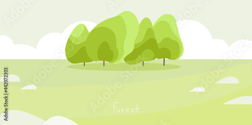 Natural landscape with strata patterned trees.