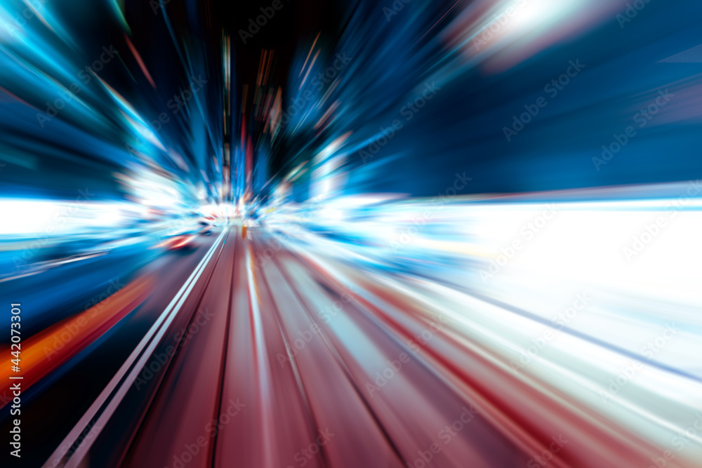 Abstract image of night traffic light trails in the city Abstract image of night traffic light trails in the city