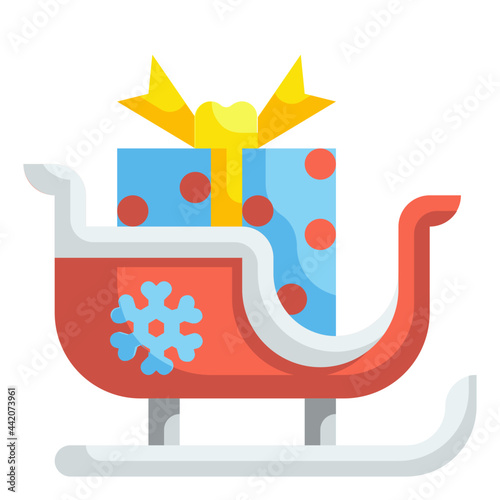 sleigh flat icon