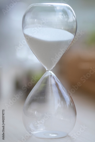 hourglass with white sand
