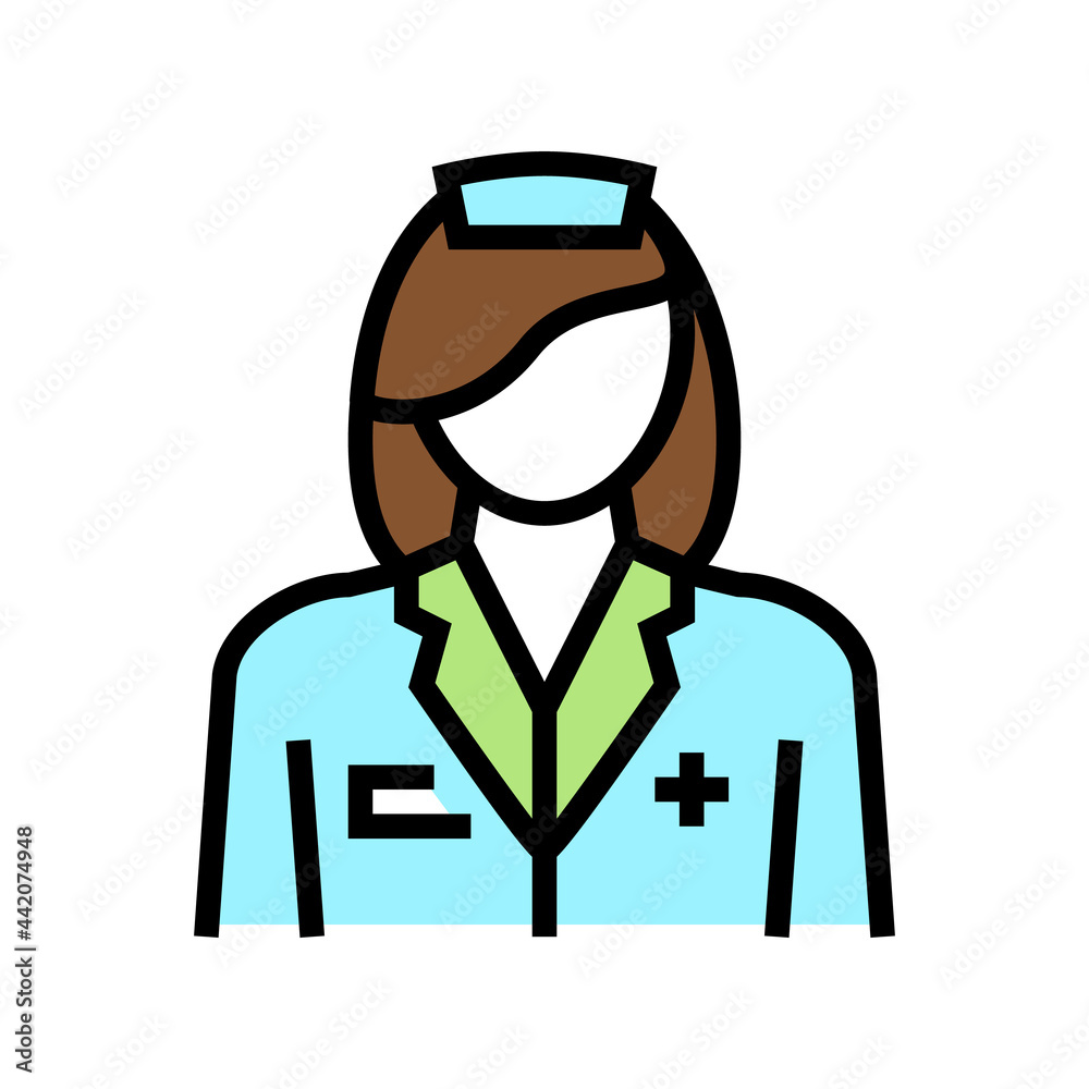 nursing home worker nurse color icon vector. nursing home worker nurse sign. isolated symbol illustration
