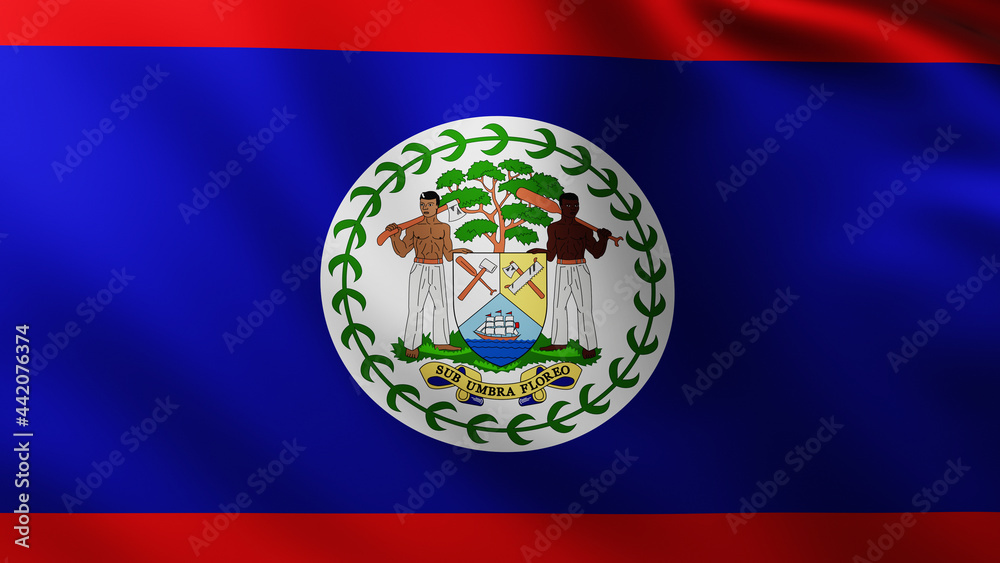 Large Flag of Belize Island fullscreen background in the wind Large Flag of Belize Island fullscreen background in the wind
