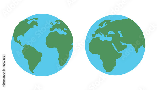 World Globe Maps on white background