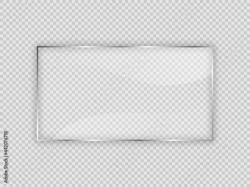 Glass plate in rectangular frame