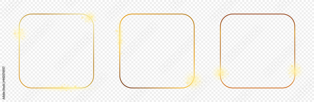 Gold glowing rounded square frame