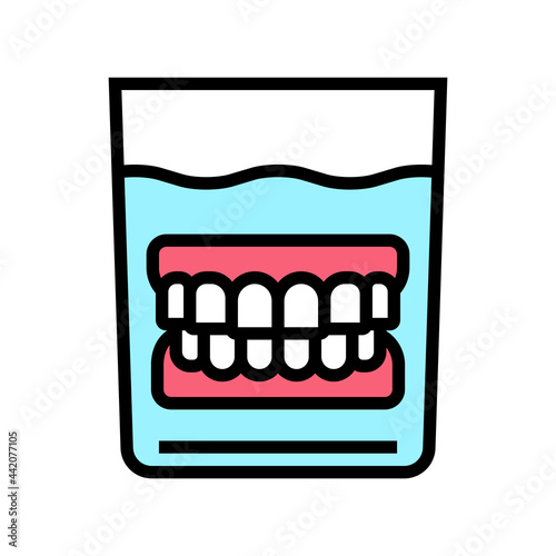 false jaw in glass color icon vector. false jaw in glass sign. isolated symbol illustration
