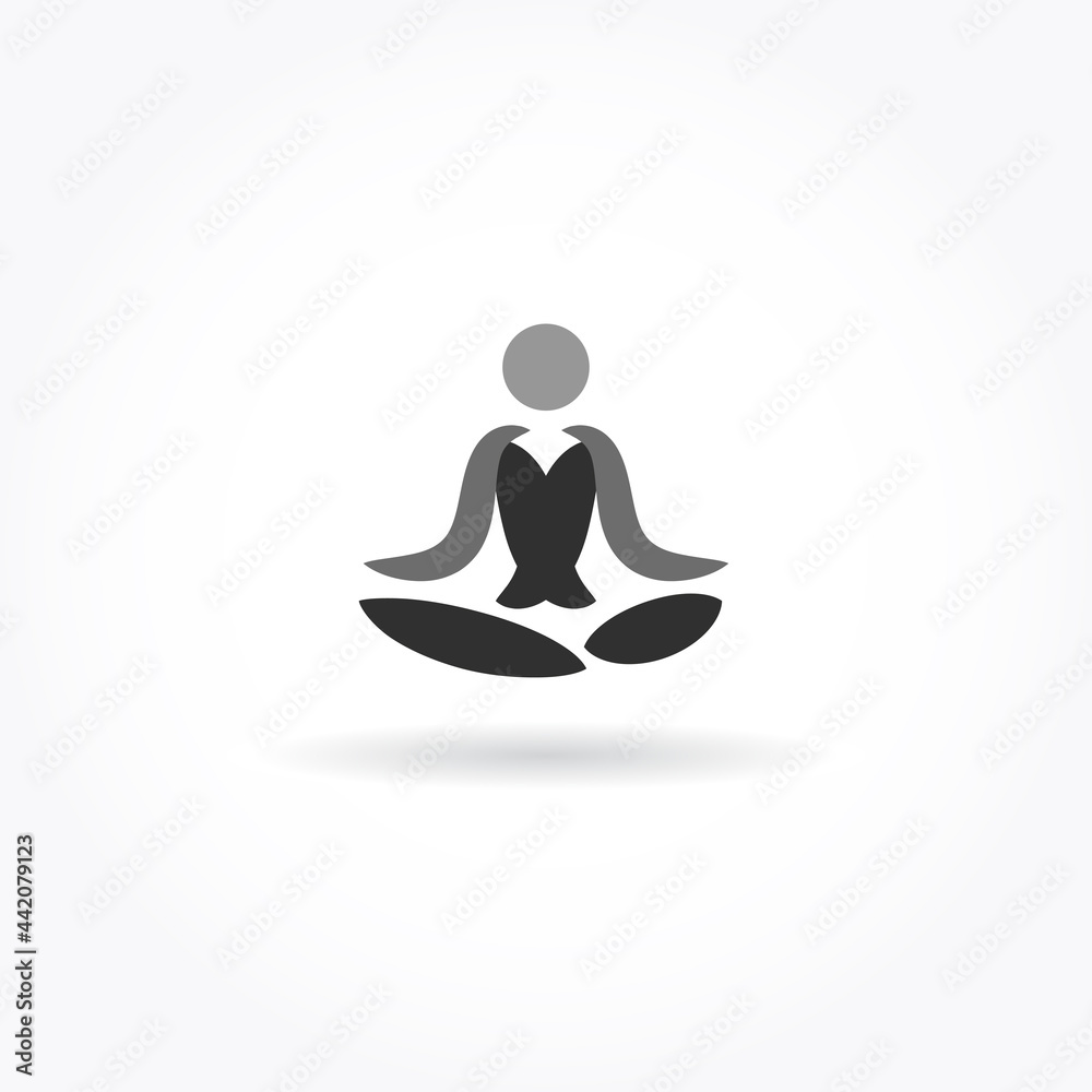 Yoga logo and icon. Yoga meditation figure pose. Vector illustration ...