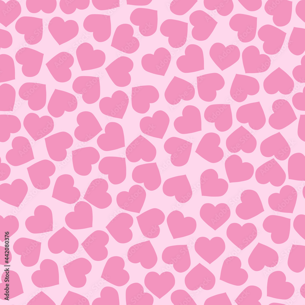 Seamless hearts on a scarlet background. Gift wrap. Print for printing. Vector.