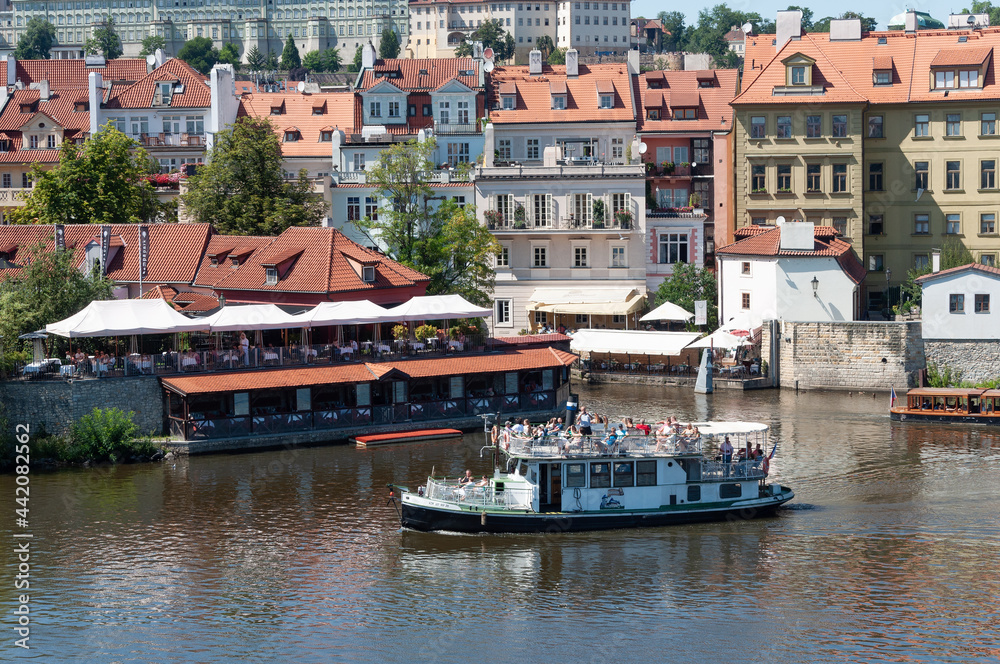 Old pleasure boat in Prague