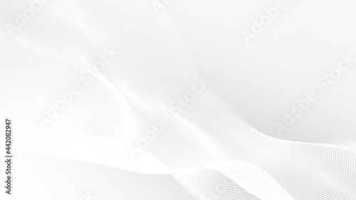 Dot white gray wave light technology texture background. Abstract big data digital concept. 3d rendering.