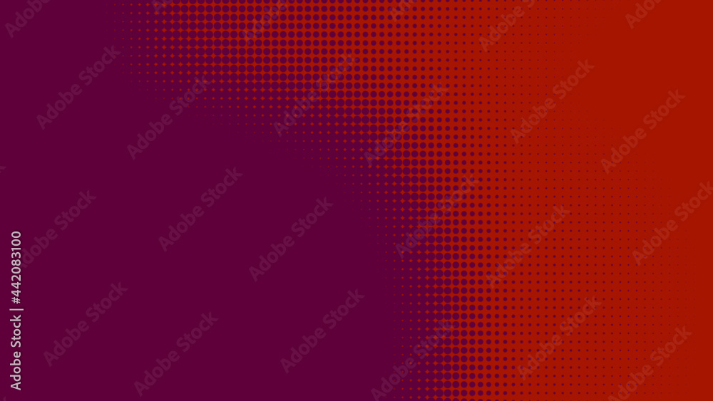 Dots halftone red purple color pattern gradient texture with technology digital background. Dots pop art comics style. Dots halftone red purple color pattern gradient texture with technology digital background. Dots pop art comics style.