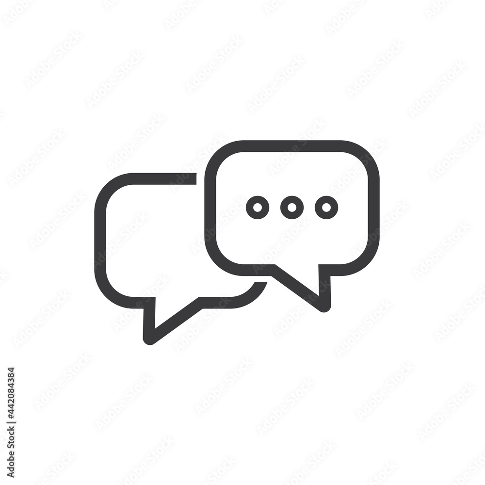 Talk bubble speech icon. Chat on line symbol template, dialogue balloon. Talk bubble speech icon. Chat on line symbol template, dialogue balloon.