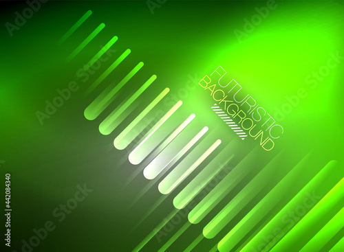 Bright neon color techno abstract background  shiny glowing neon lines in the dark background