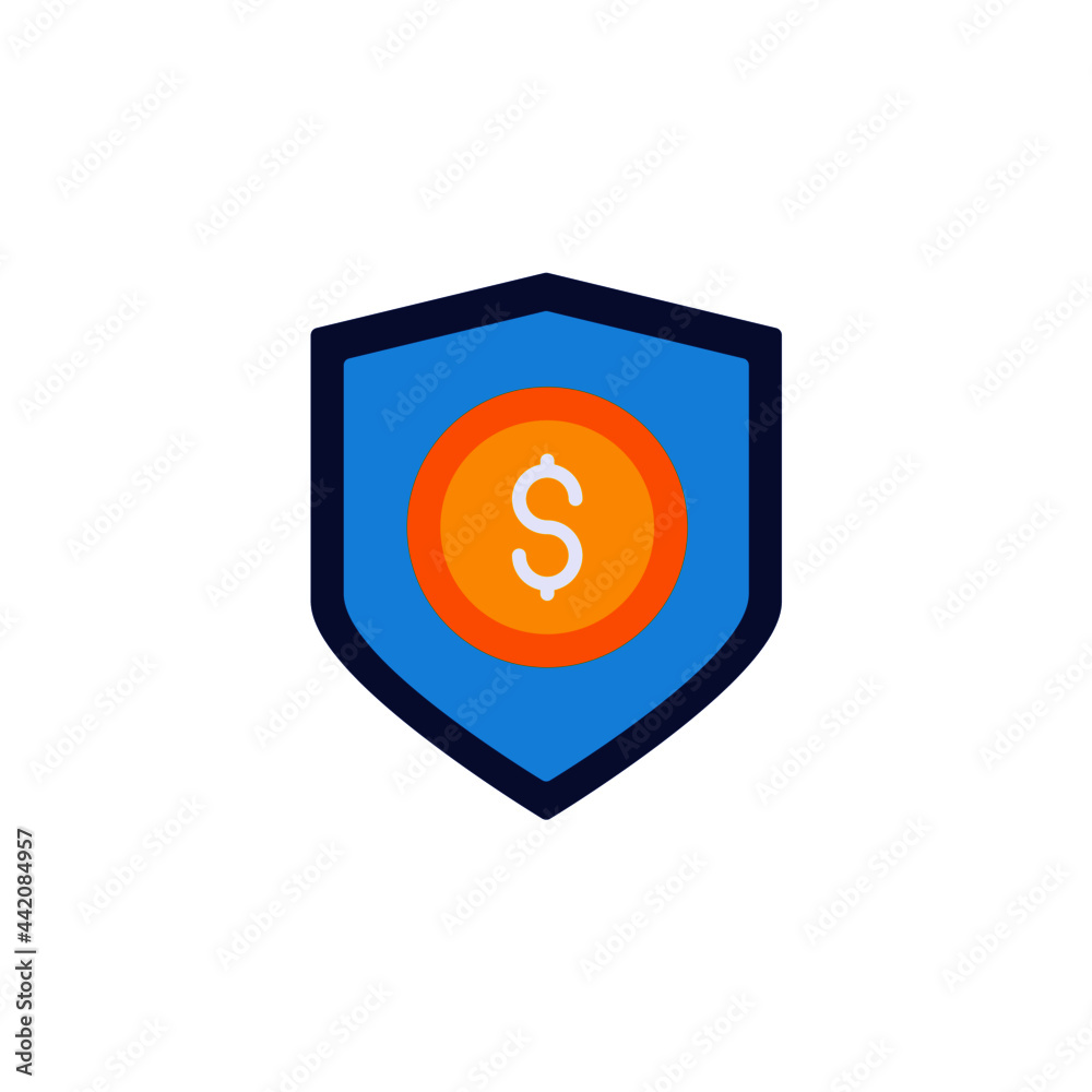 Money security icon illustration flat style Money security icon illustration flat style