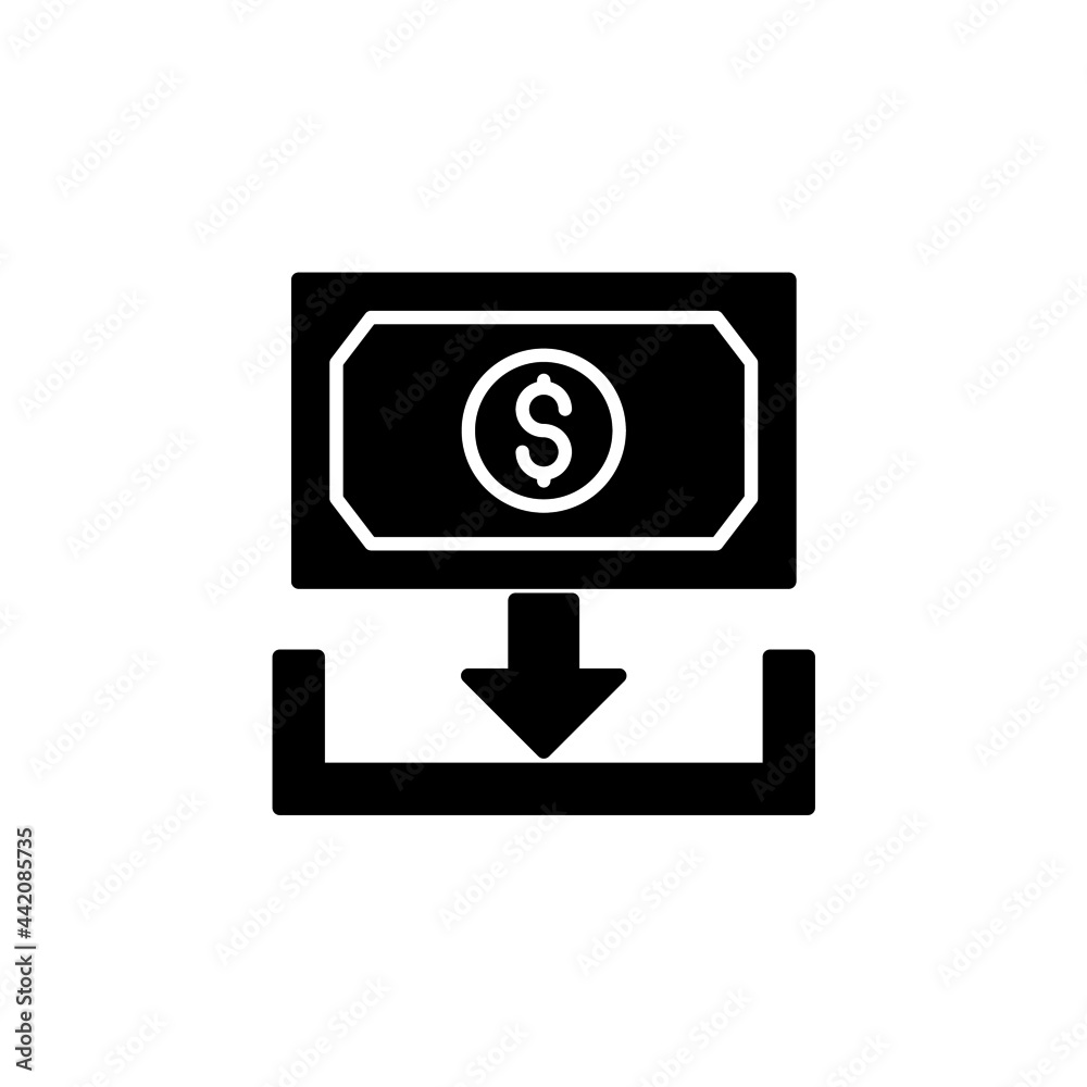 Receive money icon illustration glyph style Receive money icon illustration glyph style