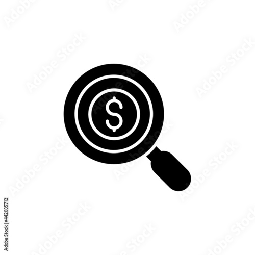 Money search icon illustration glyph design