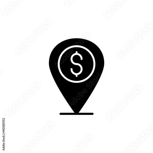 Money location icon illustration glyph style