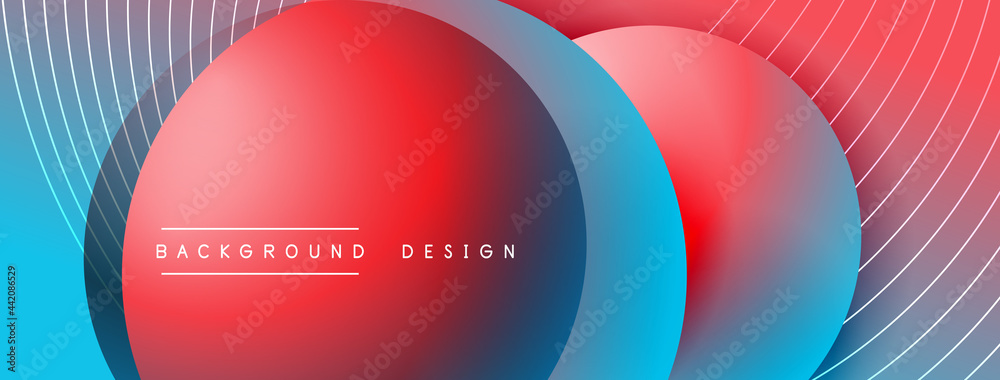 Gradient circles with shadows. Vector techno abstract background. Modern overlapping forms wallpaper background, design template Gradient circles with shadows. Vector techno abstract background. Modern overlapping forms wallpaper background, design template