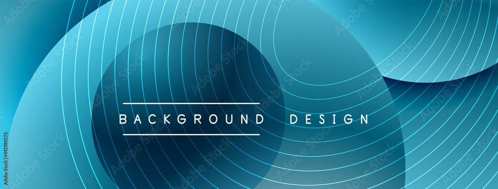 Gradient circles with shadows. Vector techno abstract background. Modern overlapping forms wallpaper background, design template Gradient circles with shadows. Vector techno abstract background. Modern overlapping forms wallpaper background, design template