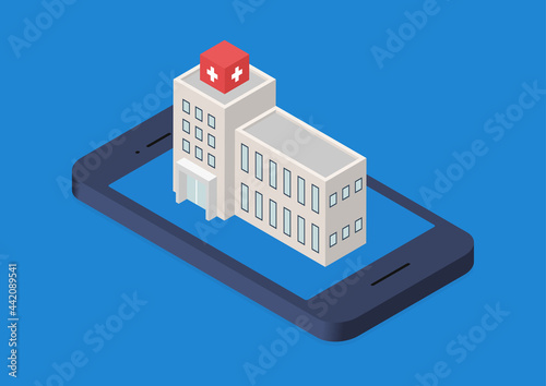スマホ・病院・医療アプリのイラスト素材