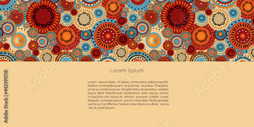 African or oriental ornament,  desert and pattern. Abstract posters in minimalistic style. Vector Template with copy space for invitation, cards or banner and  poster, Landing Page