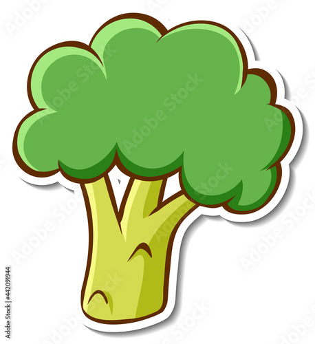 Sticker design with a broccoli isolated