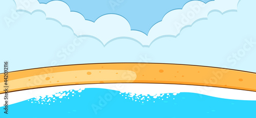 Empty beach scene in simple style