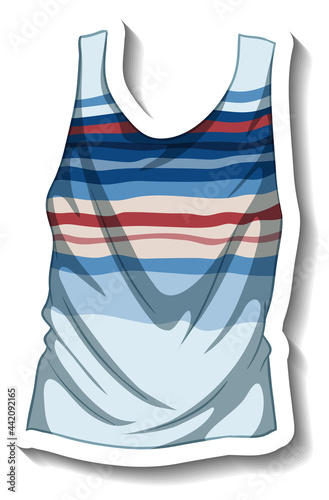 A sticker template with a summer tank top isolated