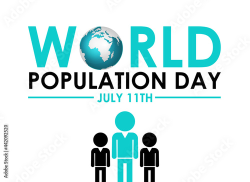 world population day July 11th lettering over white background