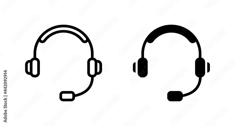 Headset icon vector for web, computer and mobile app Headset icon vector for web, computer and mobile app