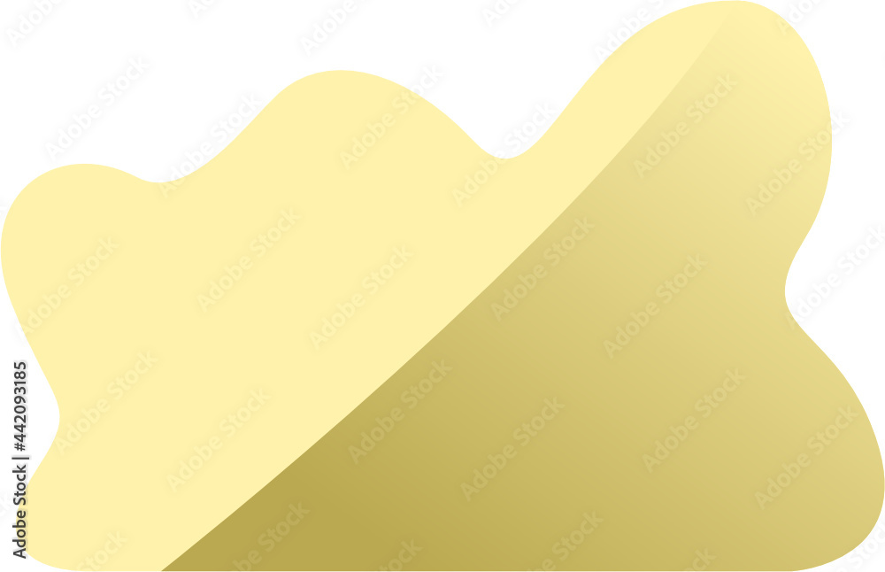 Yellow cloud or abstract shape background simple gradient flat graphic icon or illustration