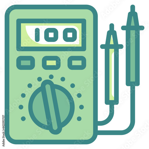 multimeter blue line icon