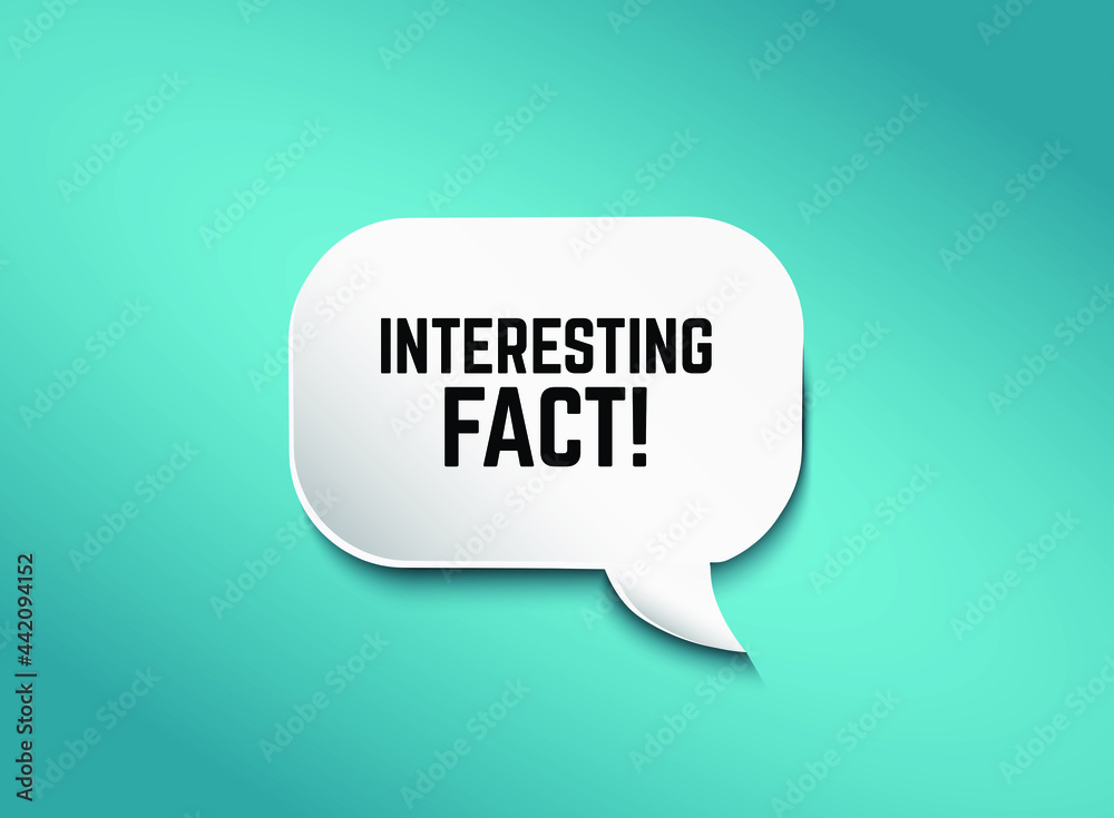 Interesting fact speech bubble. Fun fact idea label. Banner for business, marketing and advertising. Vector illustration. Interesting fact speech bubble. Fun fact idea label. Banner for business, marketing and advertising. Vector illustration.