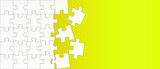 Abstract conceptual background with incomplete jigsaw puzzle on yellow background. vector illustration