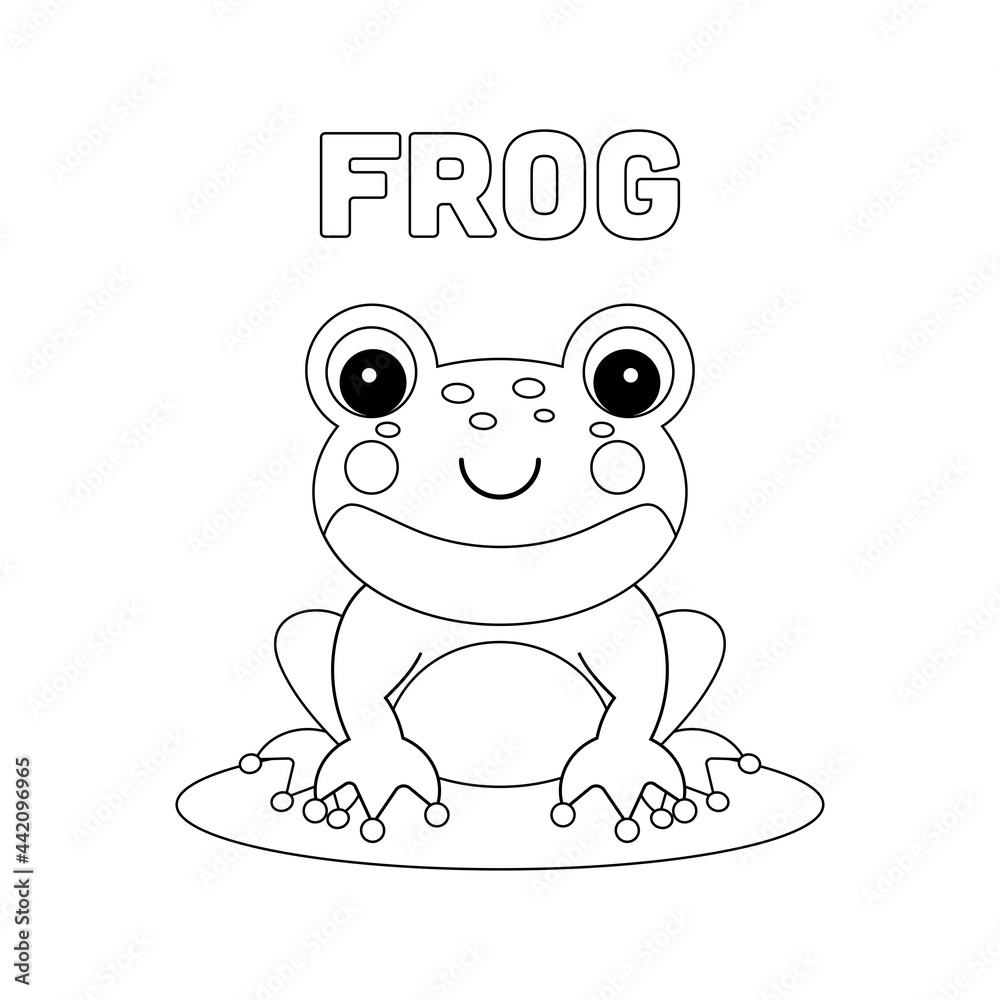 Coloring page outline of cartoon frog. Coloring page outline of cartoon frog.