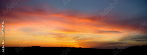 Scenic sunset sky, background