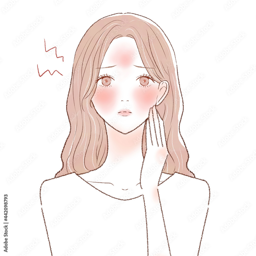 肌の炎症に悩む女性