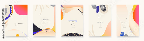 Trendy hand drawn abstract backgrounds. Cute modern templates for your design.
