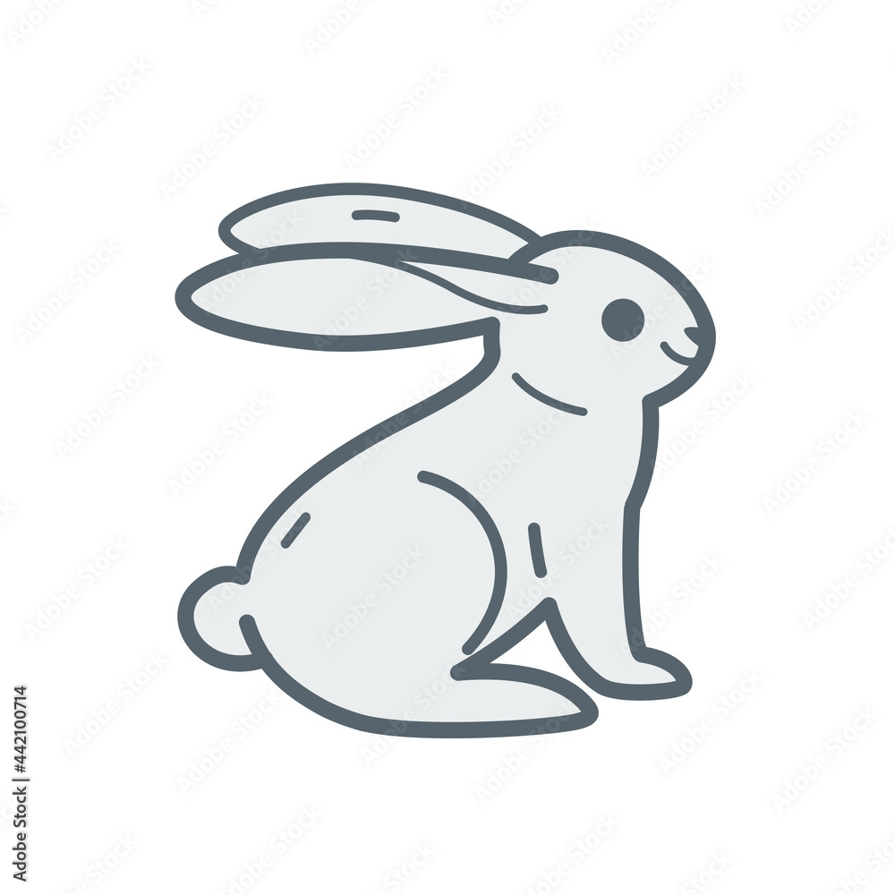 Cartoon hare, cute character for children. Vector illustration in ...