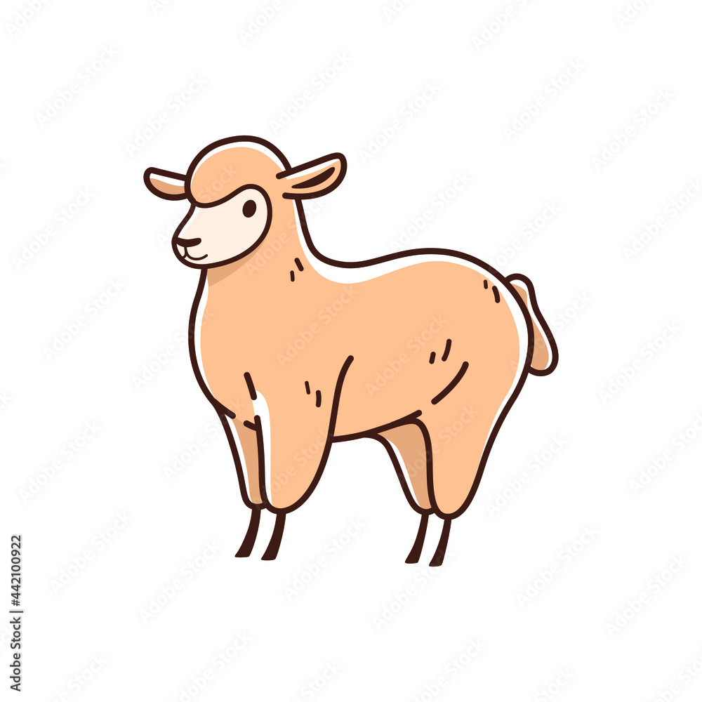Illustration of sheep. Simple contour vector illustration for emblem, badge, insignia. Illustration of sheep. Simple contour vector illustration for emblem, badge, insignia.