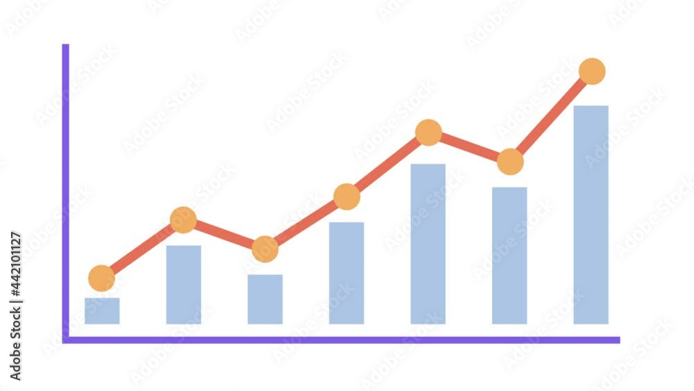 Data report bar graph and line graph chart animated. Grow or success profit diagram concept. Available in 4K FullHD and HD video Data report bar graph and line graph chart animated. Grow or success profit diagram concept. Available in 4K FullHD and HD video