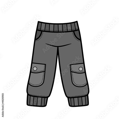 Sweatpants breeches with patch pockets color variation for coloring page isolated on white background
