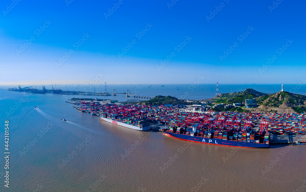 Yangshan deep water port, Zhoushan City, Zhejiang Province, China