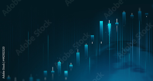 Global financial investment stock business chart and trade market growth data on economy exchange background with abstract analysis digital diagram profit rate.