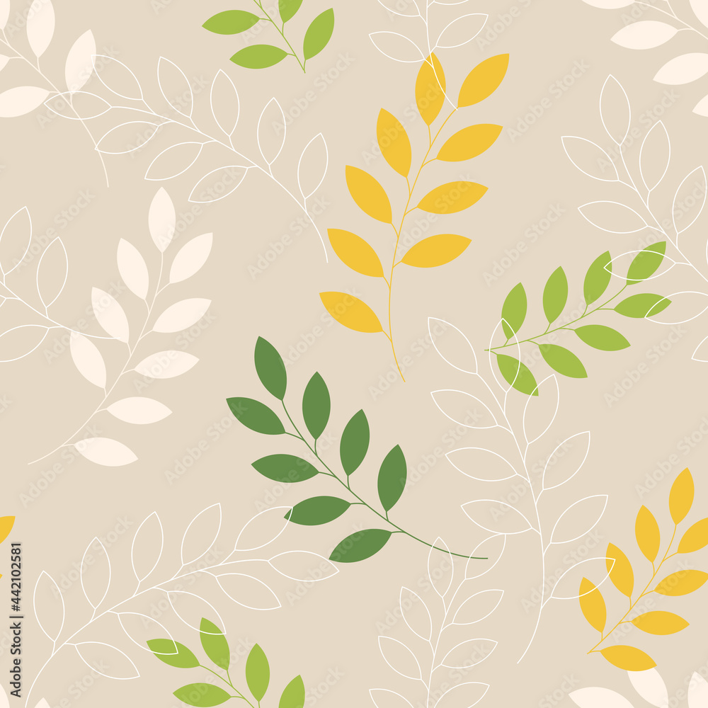 Leaf seamless pattern. Leaf background